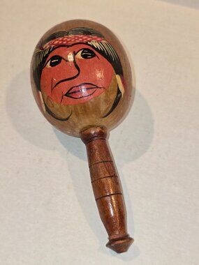 Macara Hand-painted Face Red Black White Venezuela 8" Music Instrument